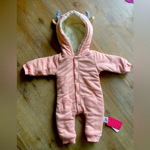 *NWT* 0-3M Lovely Deer Fleece-lined Long Sleeve Jumpsuit